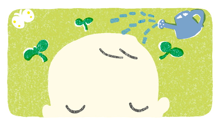 「赤ちゃんとママ」2019年6月号　眠っている赤ちゃんの脳内イメージイラスト