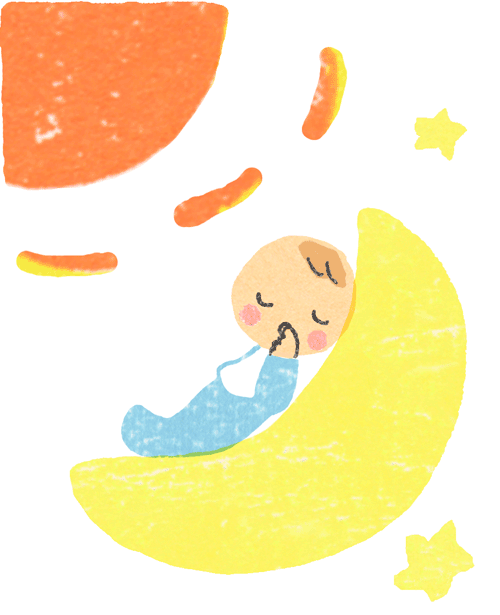 「赤ちゃんとママ」2019年6月号　眠っている赤ちゃんのイラスト