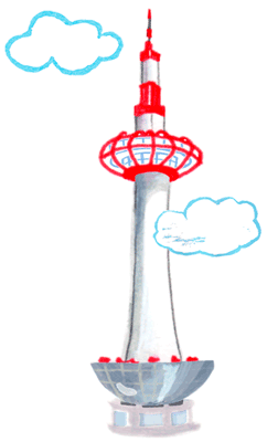 「詳細地図で歩きたい町」京都2018挿絵建築物のイラスト