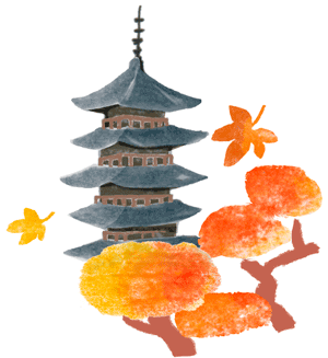 「詳細地図で歩きたい町」京都2018挿絵建築物のイラスト