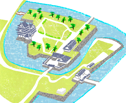 城全体の見取り図イラスト