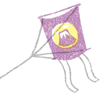 古風な凧のイラスト