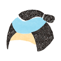 時代劇、丁髷のかつらイラスト
