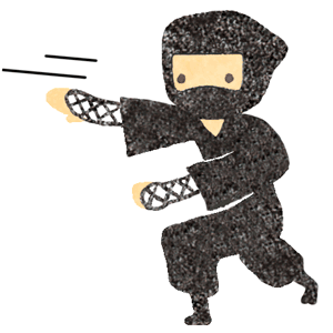 手裏剣を投げる忍者のイラスト