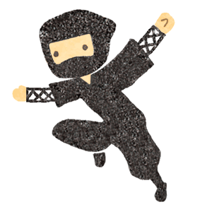 ジャンプする忍者のイラスト