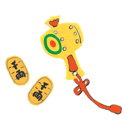 御朱印さんぽ 関西の寺社2018/12/15 打ち出の小づちと小判のイラスト