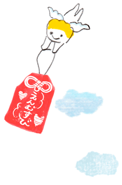 御朱印さんぽ 関東の寺社2017/12/15 お守りを持った天使のイラスト