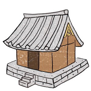 御朱印さんぽ 神奈川 埼玉 東京の寺社2019/12/15お寺の建築 切妻造のイラスト