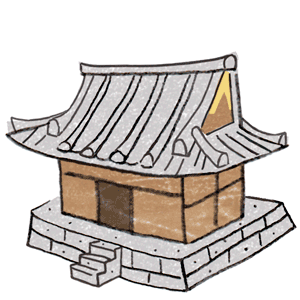 御朱印さんぽ 神奈川 埼玉 東京の寺社2019/12/15お寺の建築 入母屋造のイラスト