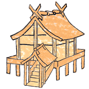 御朱印さんぽ 神奈川 埼玉 東京の寺社2019/12/15神社の建築 大社造イラスト