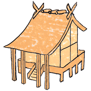 御朱印さんぽ 神奈川 埼玉 東京の寺社2019/12/15神社の建築 流造イラスト