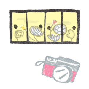 御朱印さんぽ 京都の寺社2020/12/15 襖絵とデジカメのイラスト