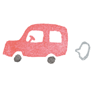 御朱印さんぽ 九州の寺社2021/12/15 走っている赤い車のイラスト
