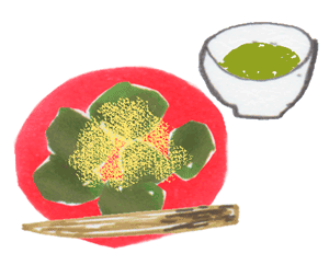 「詳細地図で歩きたい町」京都2016挿絵わらび餅のイラスト