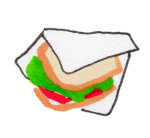 「詳細地図で歩きたい町」東京2016挿絵サンドウィッチのイラスト