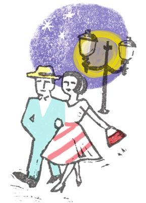 「詳細地図で歩きたい町」東京2019挿絵街灯イラスト