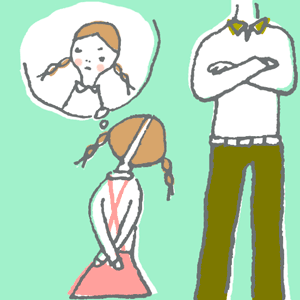 「こどもチャレンジ 月刊こどもを学ぶ」（ベネッセ）我慢についての挿絵