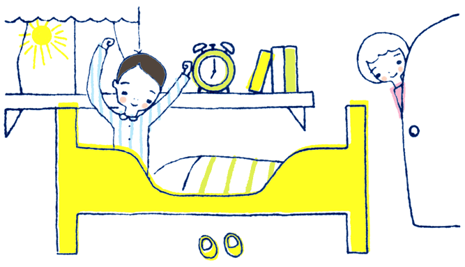 「こどもチャレンジ 月刊こどもを学ぶ」（ベネッセ）時間についての挿絵