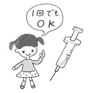 kodomoe2019年12月号 予防接種の説明をする女の子のイラスト