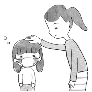 kodomoe2019年12月号 熱が出ている女の子のイラスト