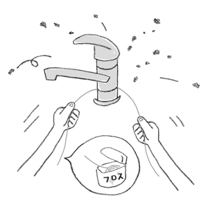 kodomoe2020年12月号 キッチン・水道蛇口掃除のイラスト