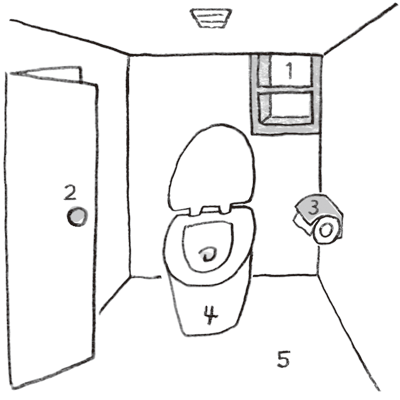 kodomoe2020年12月号 トイレ掃除のイラスト