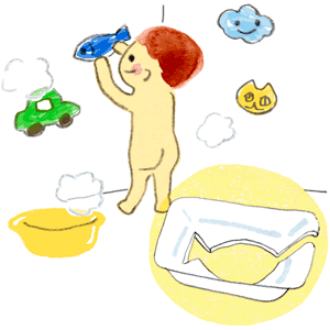 kodomoe2020年2月号 お風呂遊びのイラスト