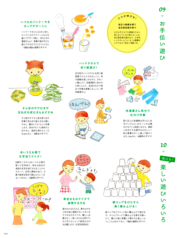 kodomoe2020年2月号 色々な遊びまとめイラスト